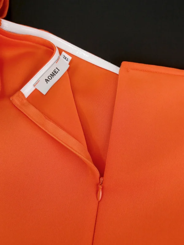 Orange Backless Off-Shoulder Mini Dress For Sexy Party Proms - Image 4