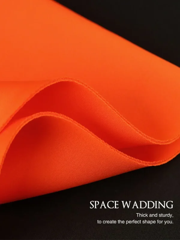 Orange Plus Size Scuba Skater Dress with Lantern Sleeves & Bowtie Detail - Image 5
