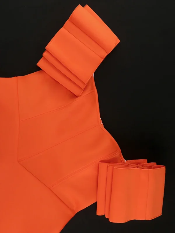 Orange Backless Off-Shoulder Mini Dress For Sexy Party Proms - Image 2