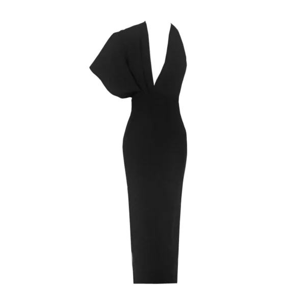 Orange One-Shoulder Backless Maxi Dress For Women Evening Party - Image 6