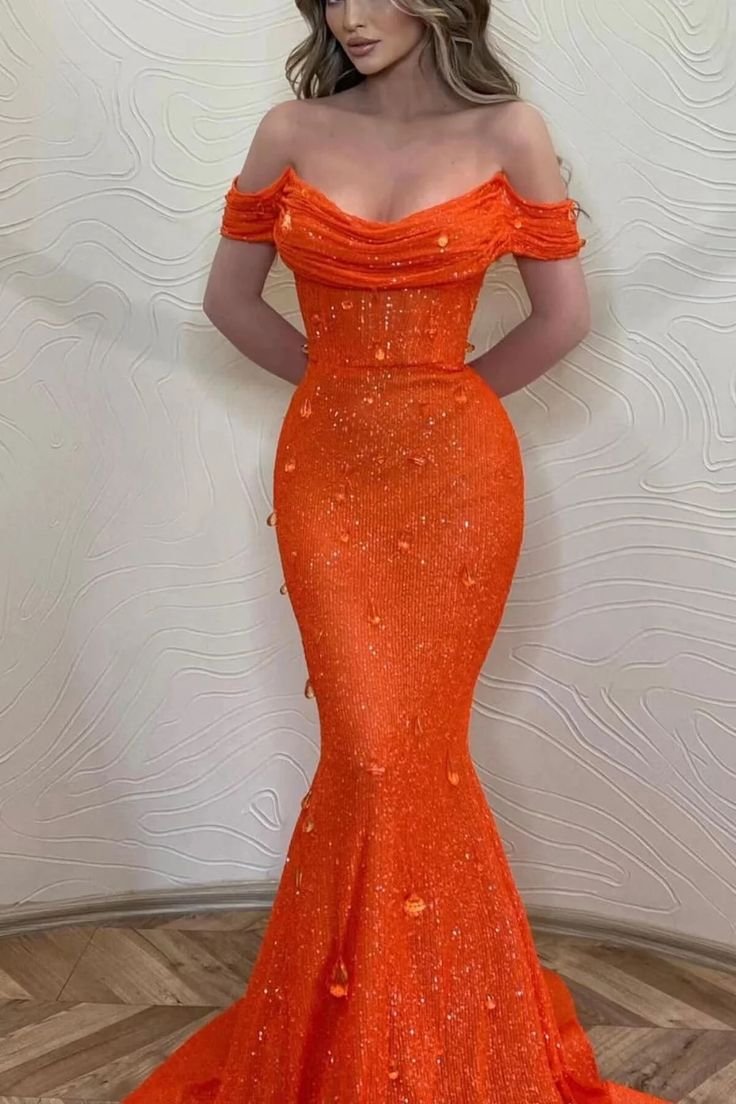 Celebrity-Inspired Orange Prom Dresses