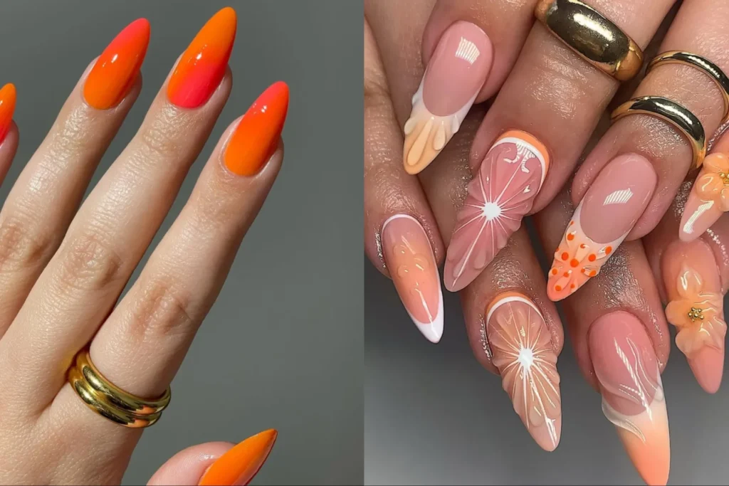 Nail Colors That Complement Your Orange Prom Dress