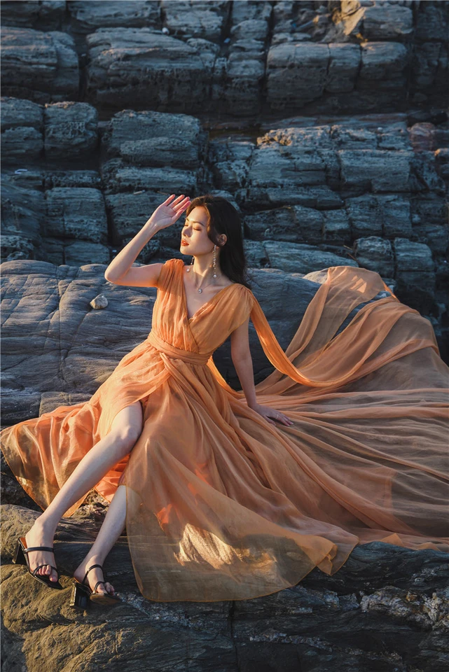Orange Prom Dress for Spring and Summer