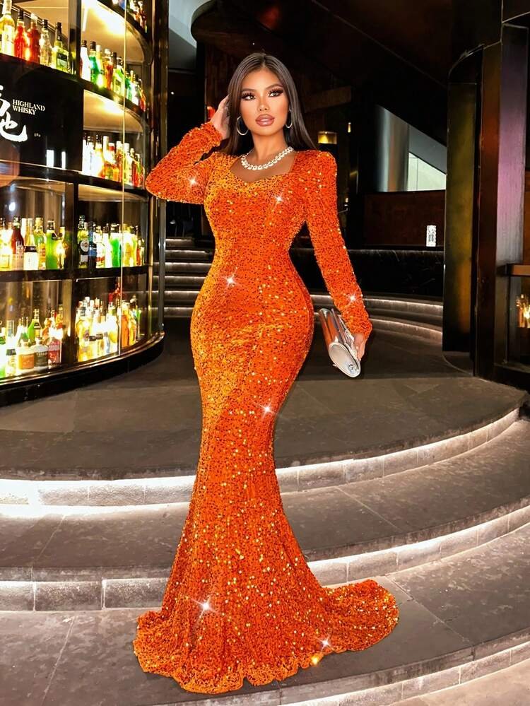 Petite-Friendly Orange Prom Dresses That Make You Look Taller